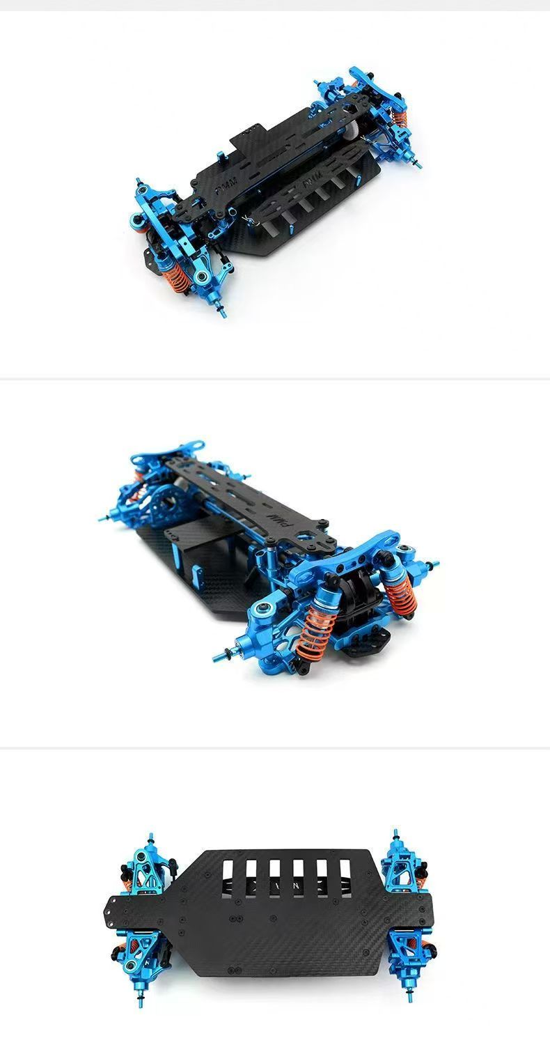 Upgraded Chassis Kit for TAMIYA TT02 1/10 RC On-Road Car | Full Carbon Fiber Chassis + Aluminum Alloy Parts DIY Frame DB12
