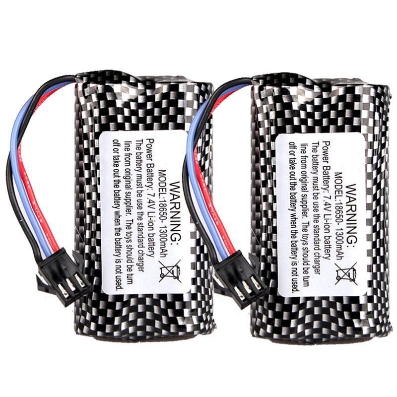 7.4V 18650 Lithium Battery Pack with SM3P Connector, 3000mAh High Capacity Upgrade Battery for MN MN82 MN78 RC Crawler Car, Power Replacement for Bubble Machine & Other Toys  DC4