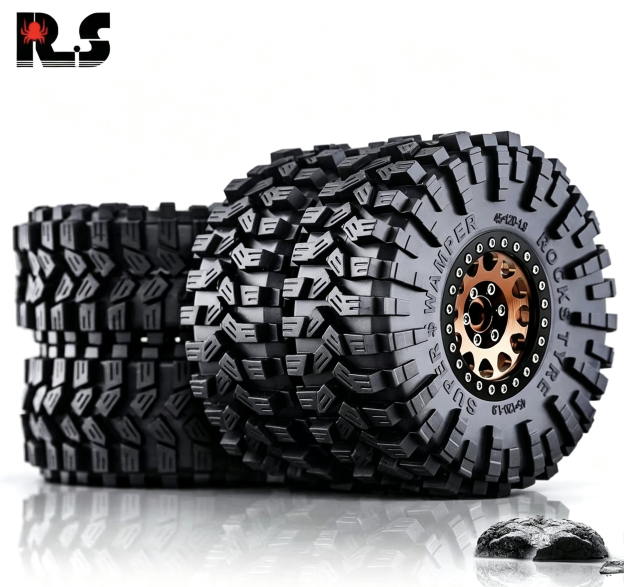 RS Red Spider 1:10 RC Crawler 1.9" "Nine-Tailed Fox" Tires & Metal Wheel Set R123 - Compatible with FMS, YK, AXIAL, RGT  LT3