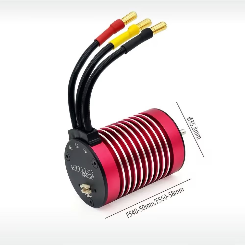 Surpass Hobby Supersonic F540/F550 4-Pole Waterproof Sensorless Inrunner Brushless Motor for 1/10 RC On-Road, Off-Road, Short Course & Crawler DJ009