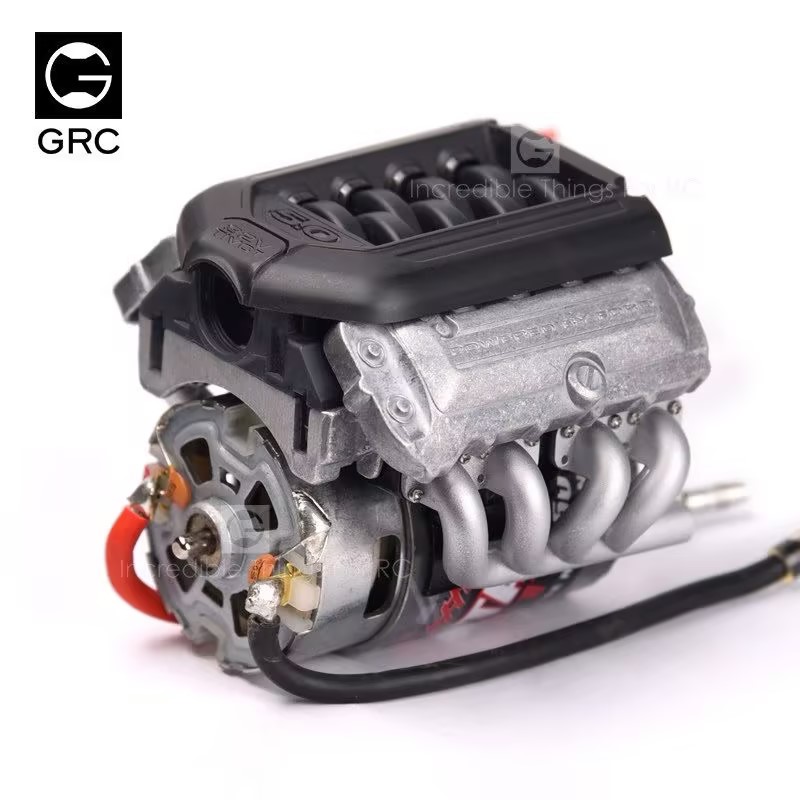 GRC F11-G2 Gen2 V8 Simulated Engine Dual Fan Cooling Radiator GAX0097A/B, 1/10 RC Crawler F11 Motor Engine Bay Decor & Heat Dissipation 2-in-1 Assembly XQJ-024