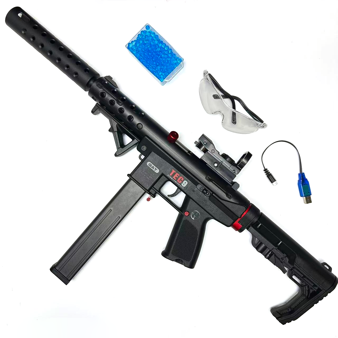 TEC-9 Gel Blaster Safe Toy Gun with Nylon Material