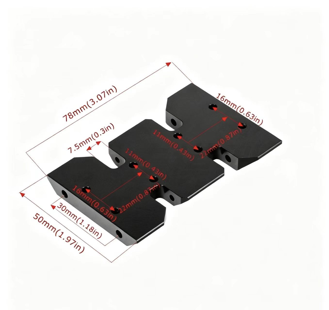 LCG Low Center of Gravity Aluminum Transmission Skid Plate for 1/10 RC Crawler Axial SCX10  BD03