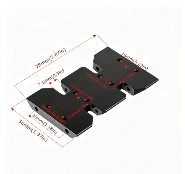 LCG Low Center of Gravity Aluminum Transmission Skid Plate for 1/10 RC Crawler Axial SCX10  BD03