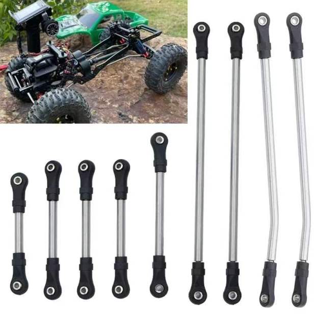 Stainless Steel Linkage Rod Upgrade Kit for 1/10 RC Crawlers, Fits Axial SCX10 II/III, TRX4, Capra 1.9 UTB  LG07