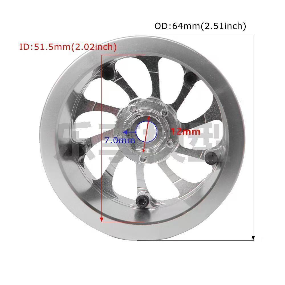2.2" Tornado Style Metal Beadlock Wheels, CNC Aluminum RC Crawler Wheels for AXIAL SCX10 TRX4  L2