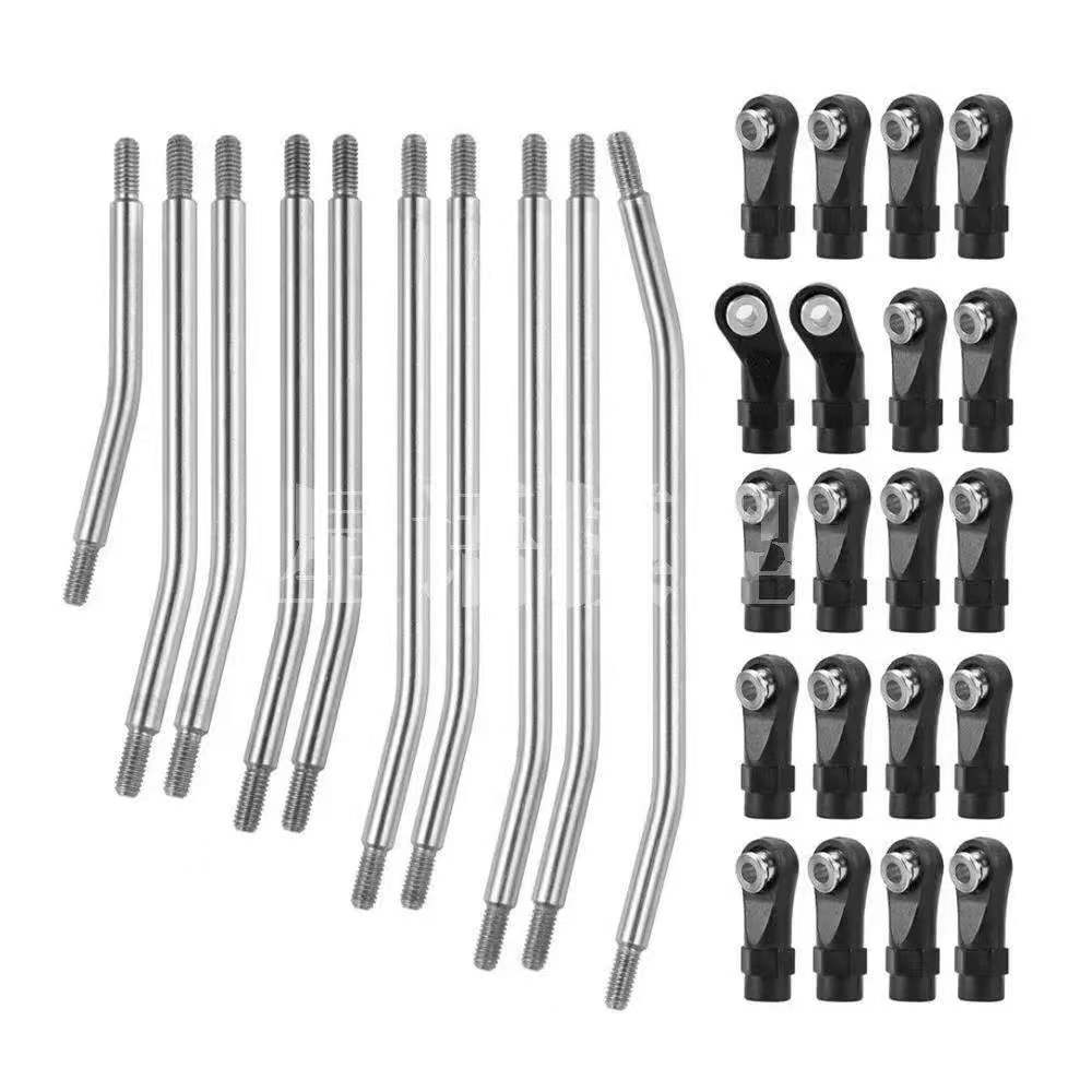 Stainless Steel Link Rod Set for SCX10 I/II 313/324mm Wheelbase, 10pcs RC Crawler Upgrade Parts  LG02