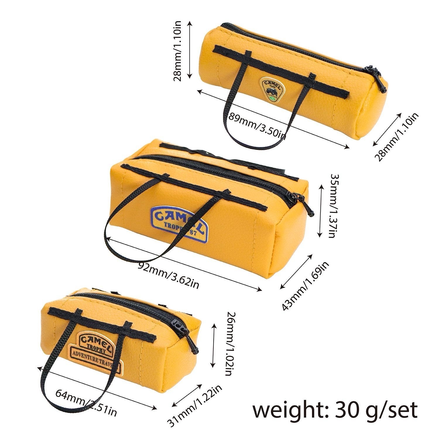 Camel Trophy Style Leather Luggage Bag Set for 1/10 RC Crawler XQJ-005
