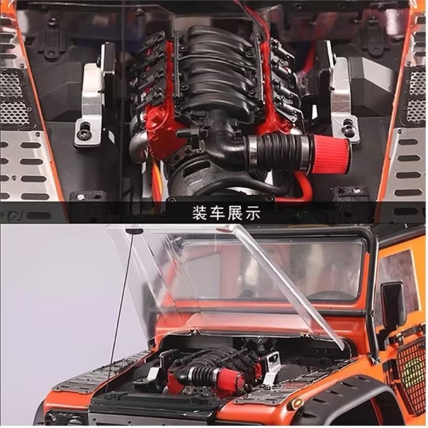 Red Spider R403 LS3 V8 Simulated Engine Cooling Fan, 1/10 RC Crawler Engine Bay Upgrade Parts, Compatible with TRX4, SCX10, D90