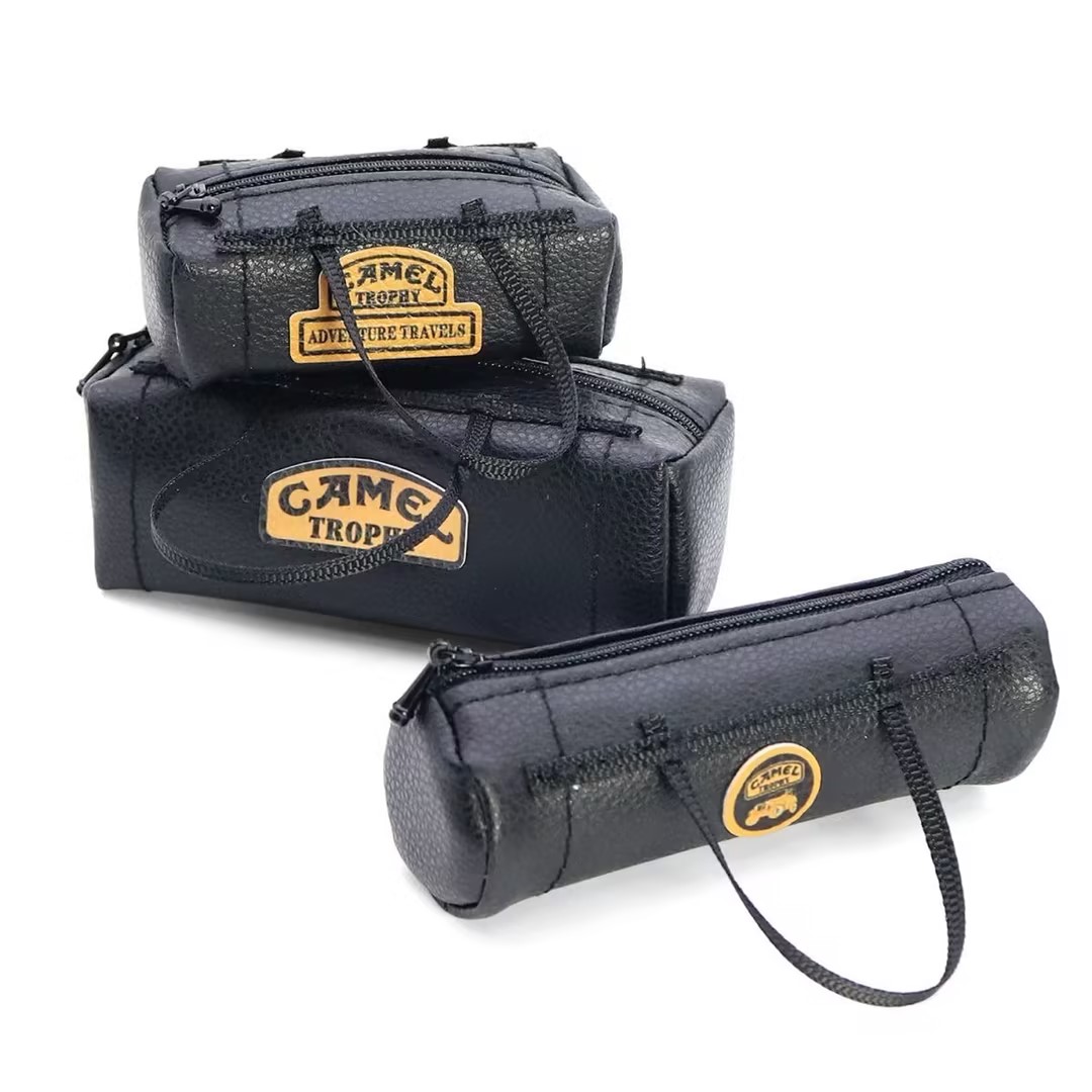 Camel Trophy Style Leather Luggage Bag Set for 1/10 RC Crawler XQJ-005