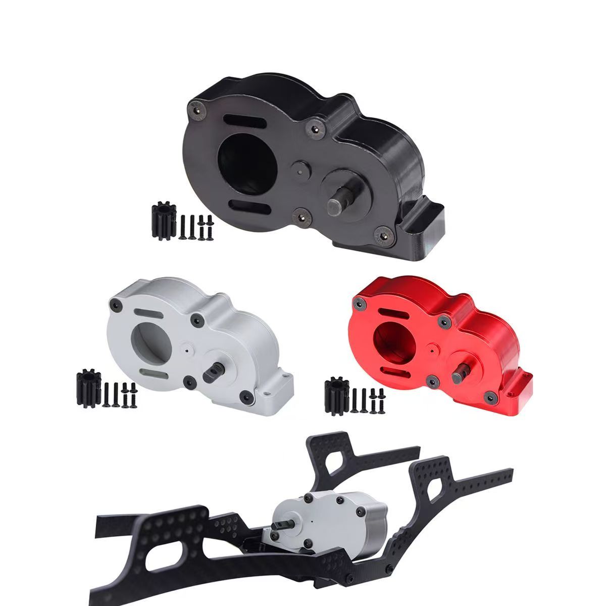 Full Metal Transmission Gearbox for 1/10 Axial SCX10 II III 90046 LCG RC Crawler Upgrade  BX4