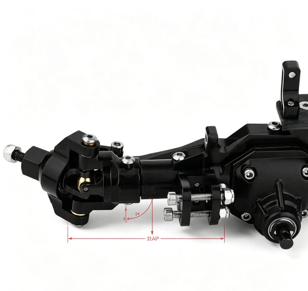 CNC Aluminum Front & Rear Axle Set for 1/10 Axial RR10 WRAITH RC Crawler  Q05