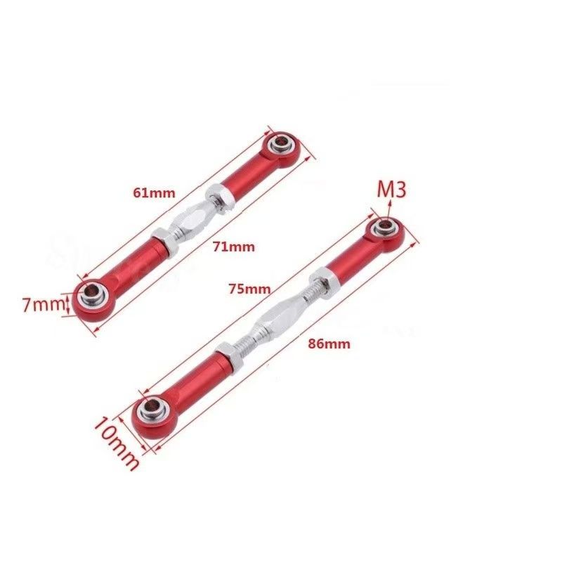 Adjustable Aluminum Steering Turnbuckles for 1/8 1/10 Scale RC Cars - Upgrade Replacement Parts  LG03