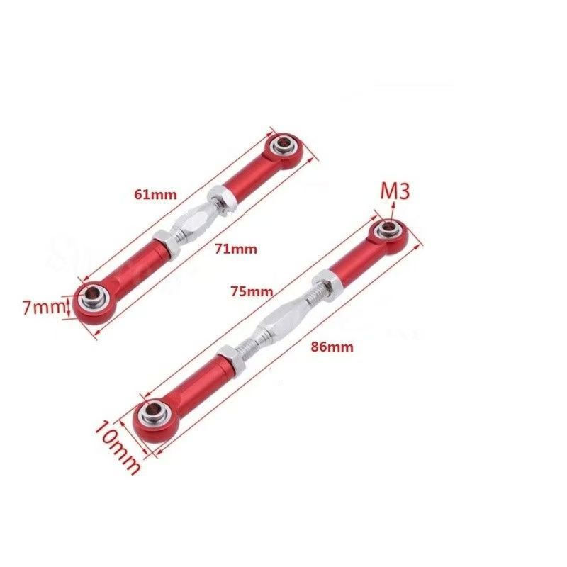 Adjustable Aluminum Steering Turnbuckles for 1/8 1/10 Scale RC Cars - Upgrade Replacement Parts  LG03