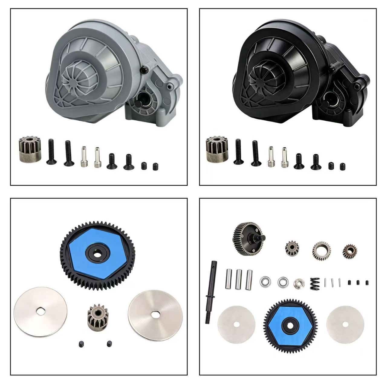 1/10 RC Crawler SCX10 I/II Nylon Transmission Gearbox with All-Metal Gears for 90046/90027  BX2