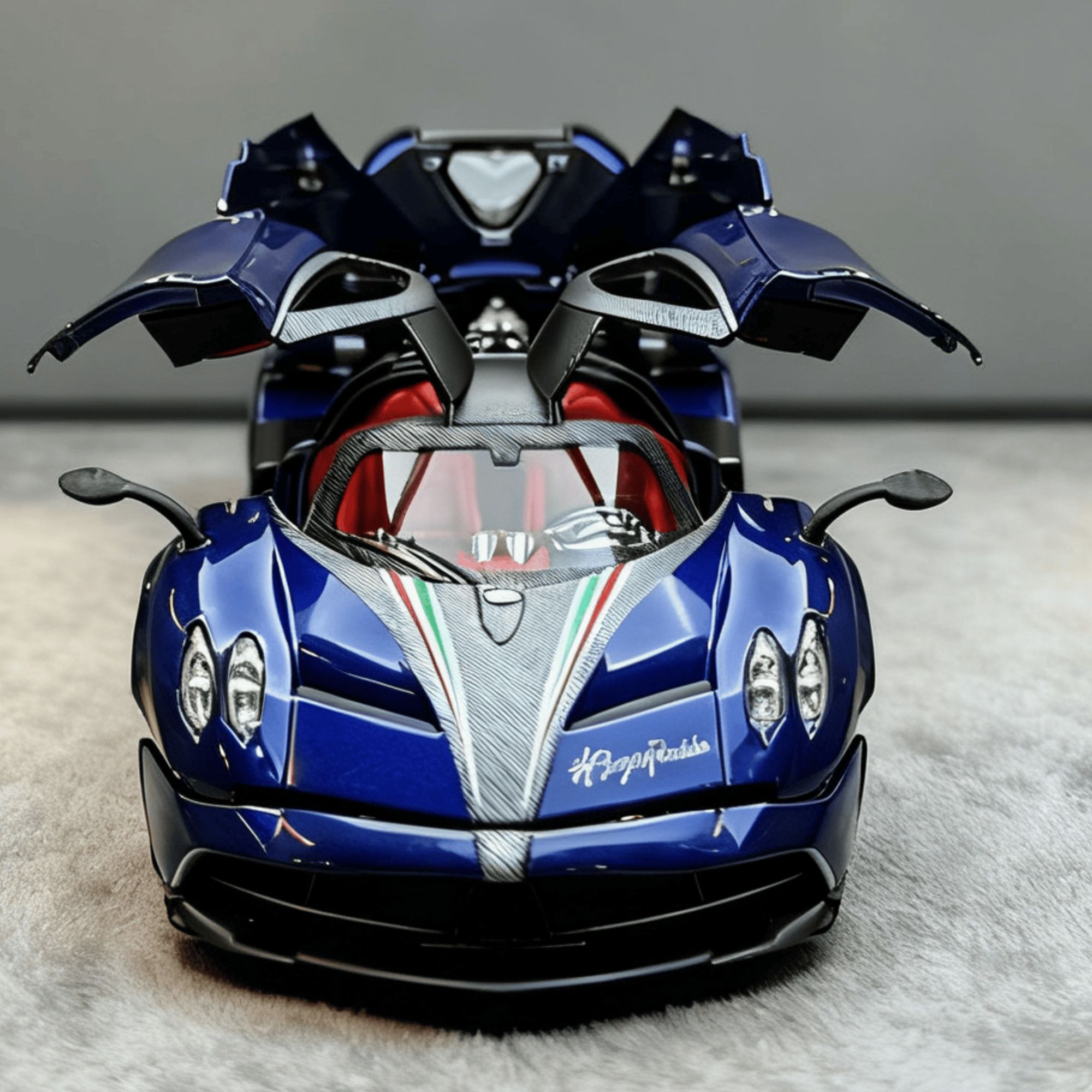 1/24 Pagani Huayra Dragon Alloy Sports Car Model, Pull Back Simulation Supercar Ornament, Collectible Toy Car for Boys  ZM7