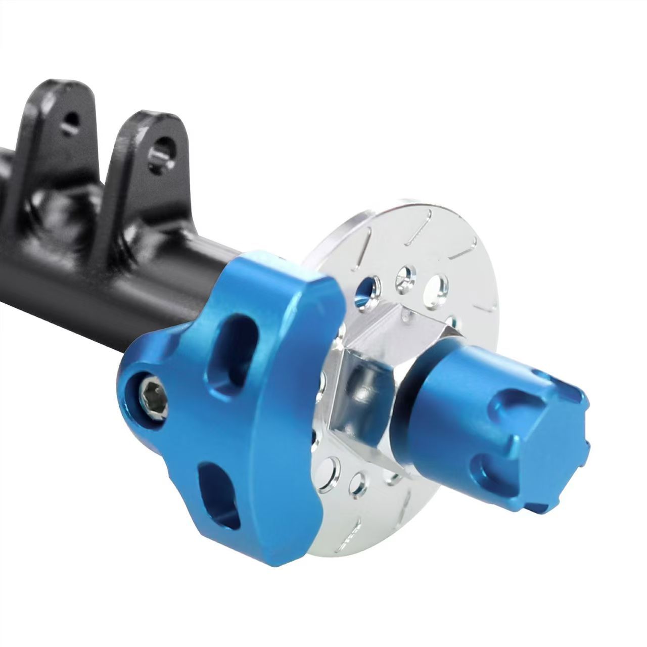 +9mm Aluminum Front & Rear Straight Axle Set with Hydraulic Links for 1/24 RC Crawler SCX24 90081 C10 JEEP  Q6