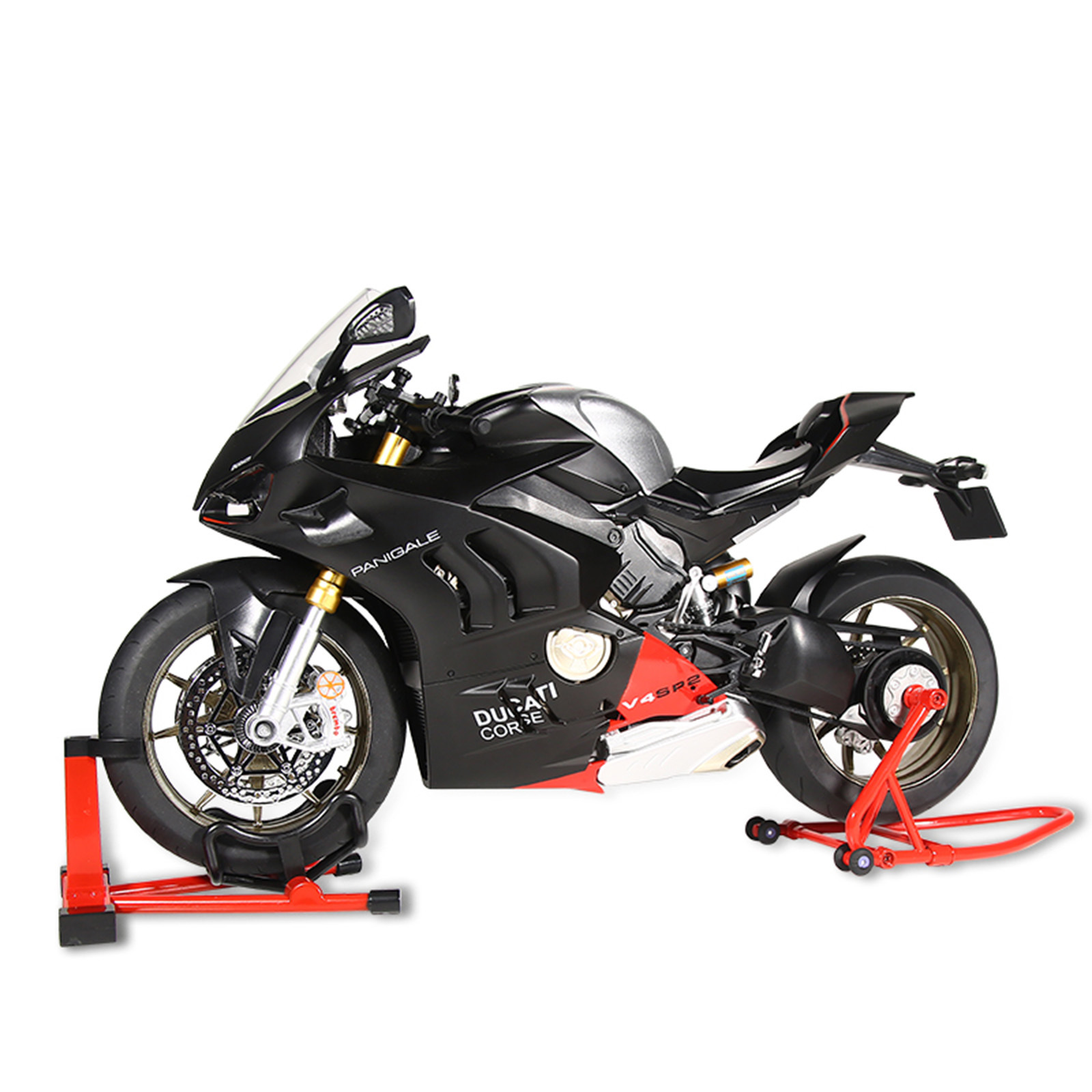 Large-sized Ducati V4 Alloy Motorcycle Model Ornament with Simulated Ignition Start and Spray Functions-Myzooi