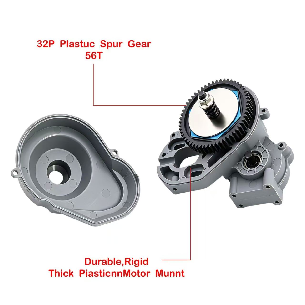 1/10 RC Crawler SCX10 I/II Nylon Transmission Gearbox with All-Metal Gears for 90046/90027  BX2