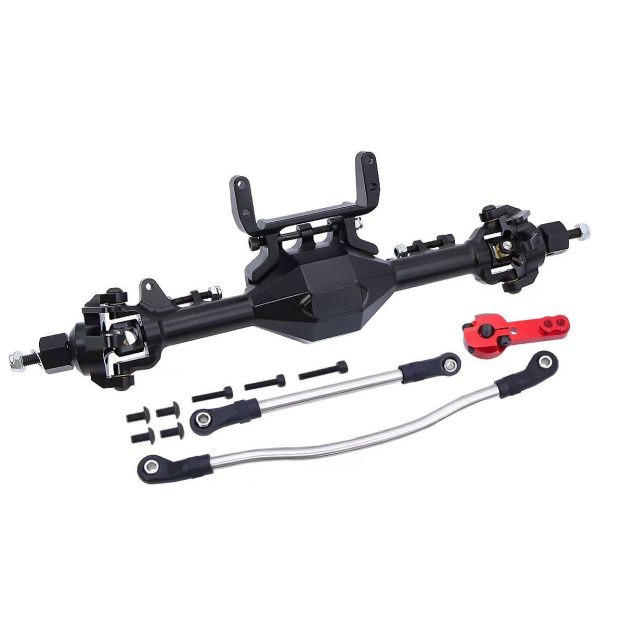 CNC Aluminum Front & Rear Straight Axle Set for 1/10 Axial SCX10 II 90046 90047 RC Crawler  Q03