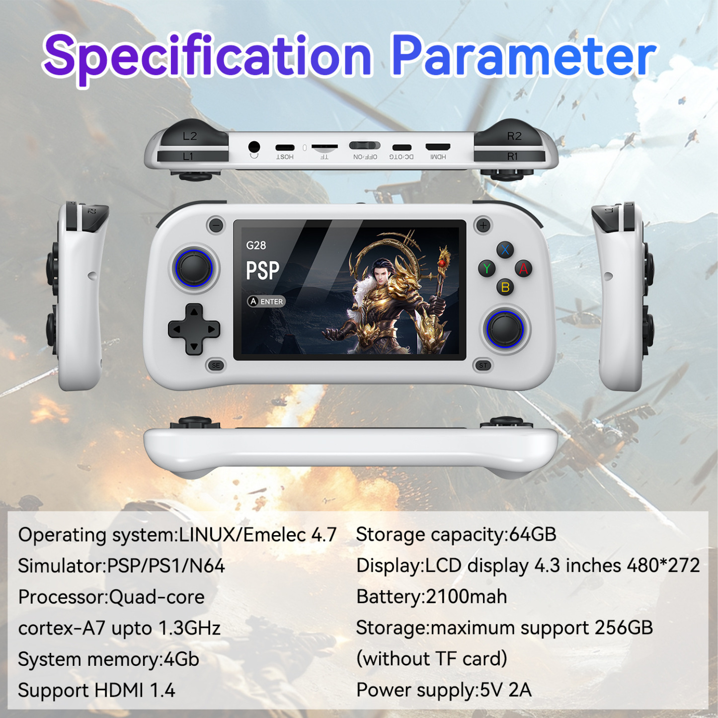 Hot-selling G28 Handheld Game Console TV Game Console 3D Home Arcade 4K HD PSPPS1 Handheld Console