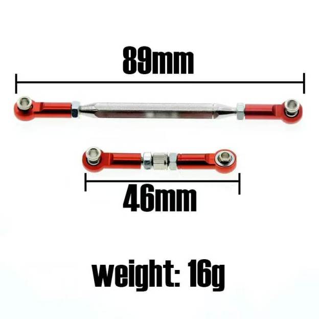 Adjustable Aluminum Alloy Servo Linkage Rod for RC Cars, M3 Ball Joint, DIY Upgrade Parts  LG08