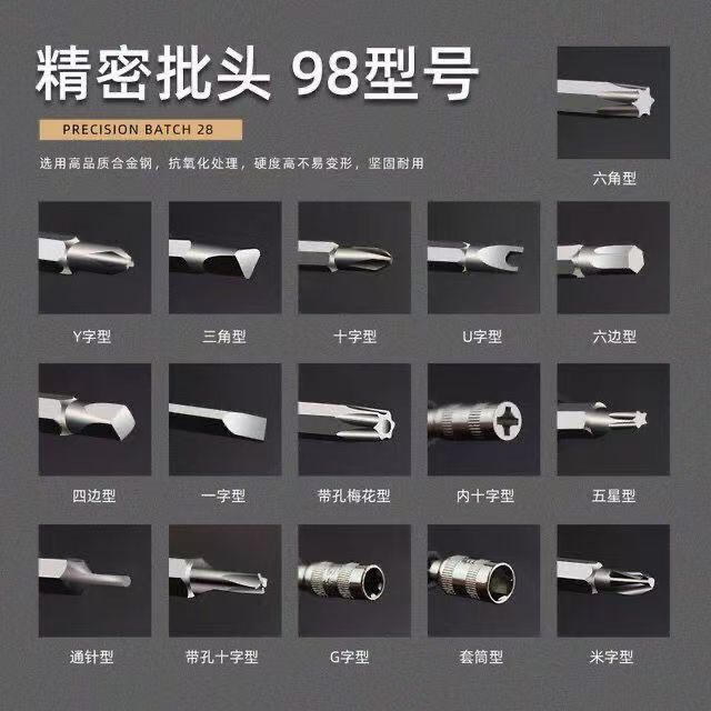  115 in 1 Precision Screwdriver Set, High Hardness Magnetic Specialty Bits, Complete Repair Tool Kit for Phone Laptop Electronic Disassembly  GJ1