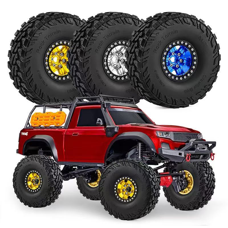 Gorilla RC 1.9" Beadlock Wheels & Tires Set for 1/10 RC Crawlers - Compatible with SCX10 III, TRX4, 90046, D90 (D388)  LT2