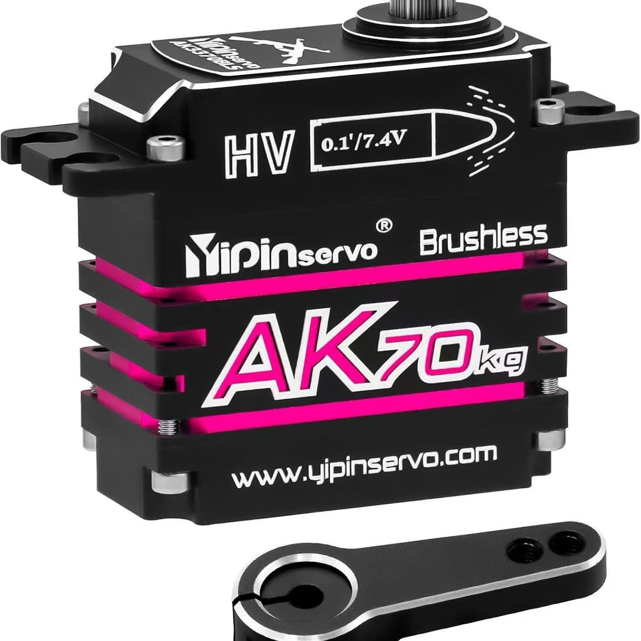 Yipinservo AK70KG Brushless Digital Servo - 70kg High Torque, Programmable, Full Metal IP67 Waterproof for RC Cars & Robots  DJ3