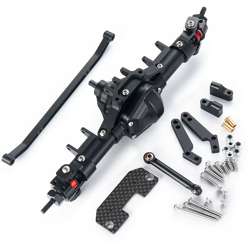 1/10 RC Crawler Metal Front/Middle/Rear Axle Set, 6x6 Conversion Upgrade for SCX10  Q8