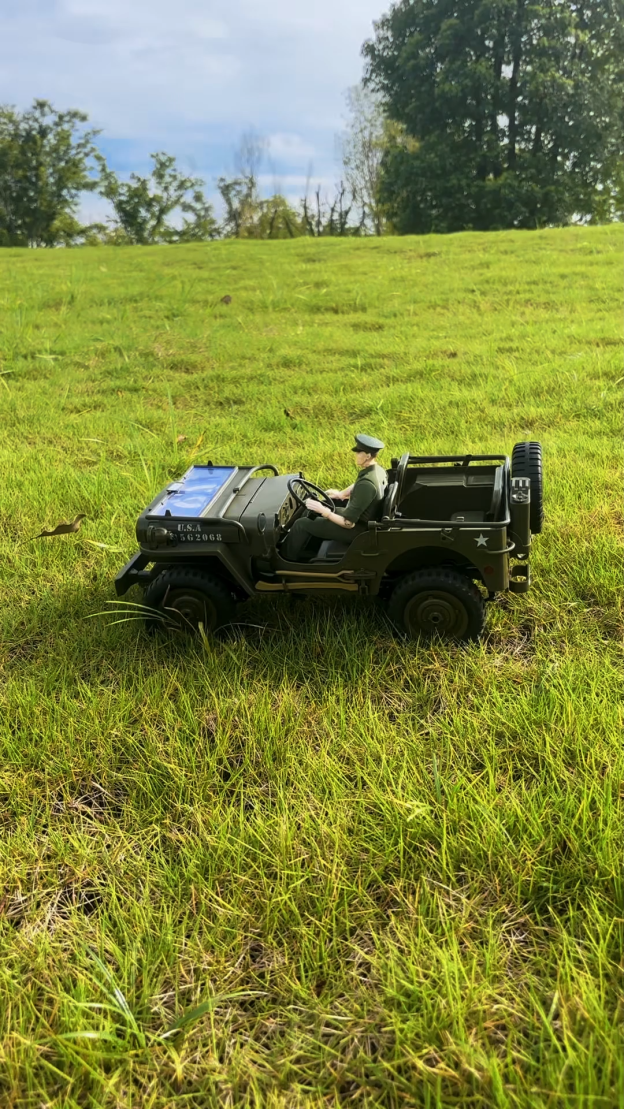 Model RC Willys Military Jeep w skali 1:10 · Wersja z ruchomymi elementami