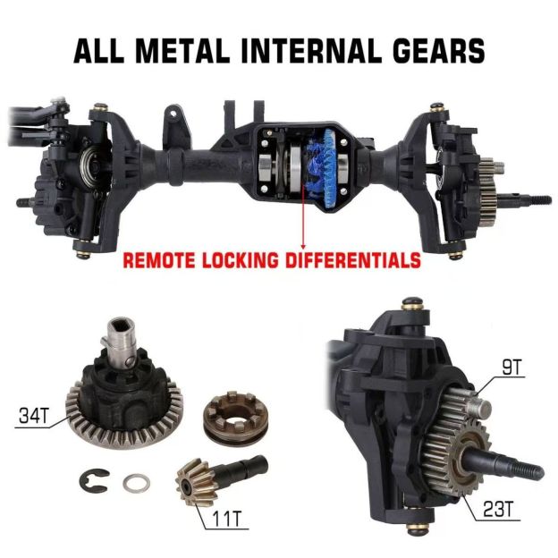 1/10 RC Crawler Traxxas TRX4 Differential Axle Set, Front & Rear Axle Upgrade  Q7
