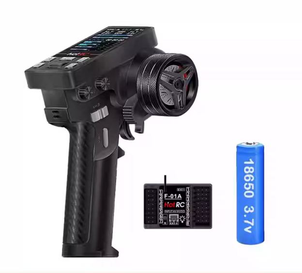 HOTRC CT-10B 10-Channel 2.4GHz RC Transmitter with Color Screen Telemetry & F-10A Receiver for RC Cars, Boats & Tanks  YG04