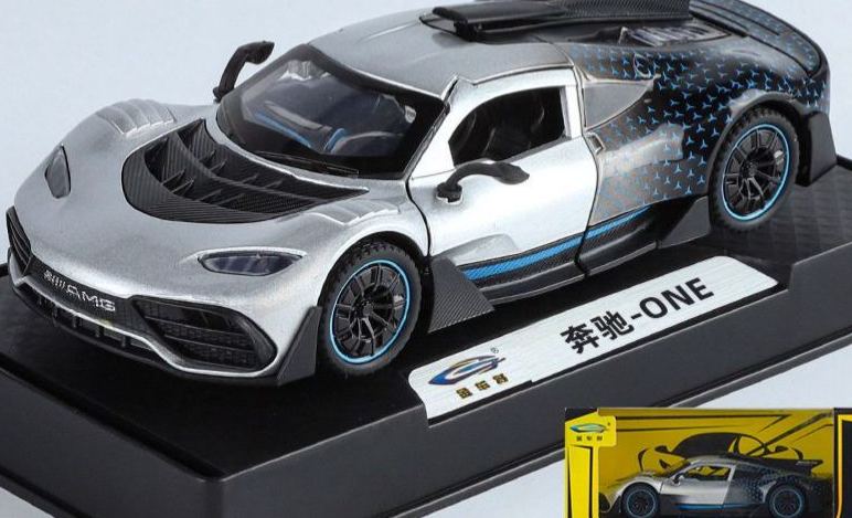 1:18 Mercedes-Benz AMG ONE Alloy Supercar Model, Light & Sound, 4-Wheel Shock Absorption, Multi-Open Doors & Adjustable Rear Wing, Diecast Car Ornament Toy for Boys   ZM9
