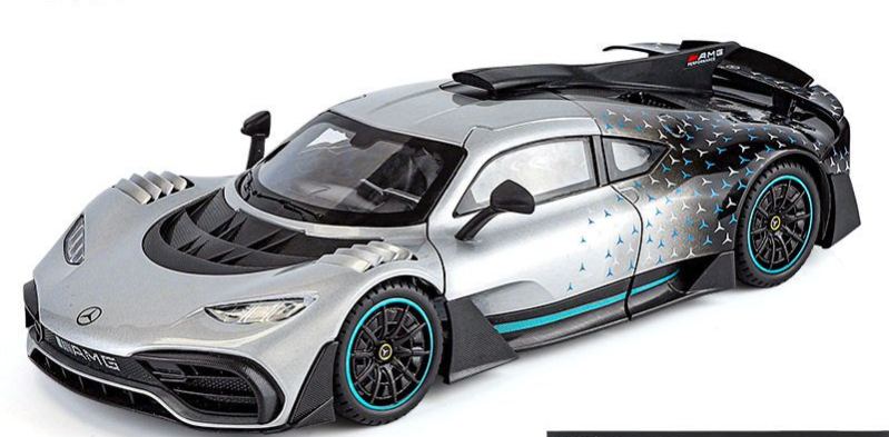 1:18 Mercedes-Benz AMG ONE Alloy Supercar Model, Light & Sound, 4-Wheel Shock Absorption, Multi-Open Doors & Adjustable Rear Wing, Diecast Car Ornament Toy for Boys   ZM9