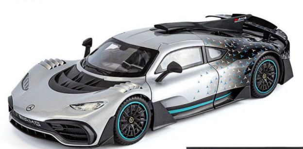 1:18 Mercedes-Benz AMG ONE Alloy Supercar Model, Light & Sound, 4-Wheel Shock Absorption, Multi-Open Doors & Adjustable Rear Wing, Diecast Car Ornament Toy for Boys   ZM9