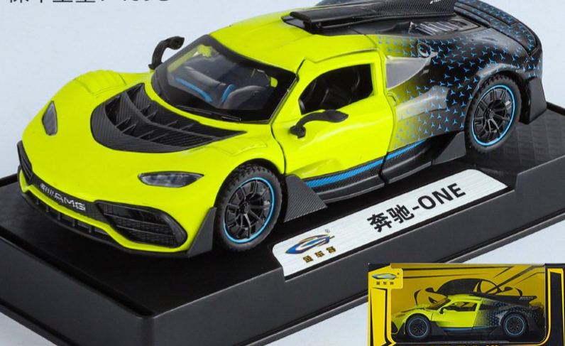 1:18 Mercedes-Benz AMG ONE Alloy Supercar Model, Light & Sound, 4-Wheel Shock Absorption, Multi-Open Doors & Adjustable Rear Wing, Diecast Car Ornament Toy for Boys   ZM9