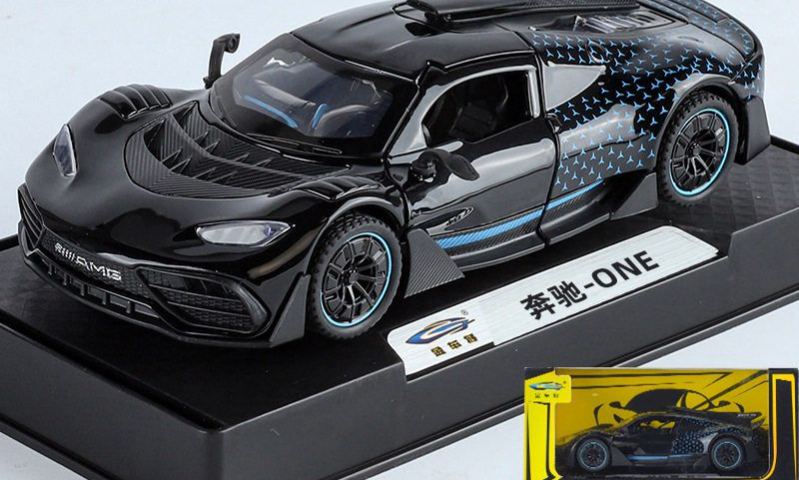 1:18 Mercedes-Benz AMG ONE Alloy Supercar Model, Light & Sound, 4-Wheel Shock Absorption, Multi-Open Doors & Adjustable Rear Wing, Diecast Car Ornament Toy for Boys   ZM9