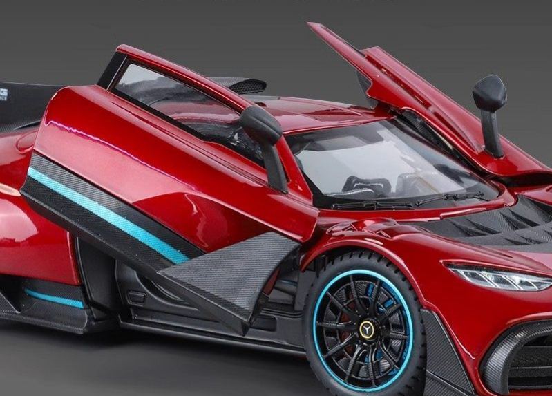 1:18 Mercedes-Benz AMG ONE Alloy Supercar Model, Light & Sound, 4-Wheel Shock Absorption, Multi-Open Doors & Adjustable Rear Wing, Diecast Car Ornament Toy for Boys   ZM9