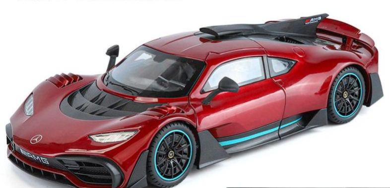1:18 Mercedes-Benz AMG ONE Alloy Supercar Model, Light & Sound, 4-Wheel Shock Absorption, Multi-Open Doors & Adjustable Rear Wing, Diecast Car Ornament Toy for Boys   ZM9