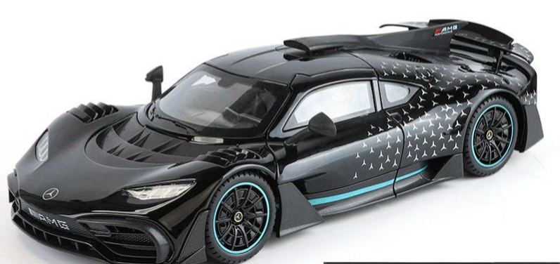 1:18 Mercedes-Benz AMG ONE Alloy Supercar Model, Light & Sound, 4-Wheel Shock Absorption, Multi-Open Doors & Adjustable Rear Wing, Diecast Car Ornament Toy for Boys   ZM9