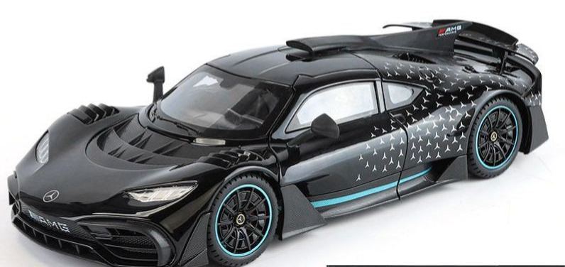 1:18 Mercedes-Benz AMG ONE Alloy Supercar Model, Light & Sound, 4-Wheel Shock Absorption, Multi-Open Doors & Adjustable Rear Wing, Diecast Car Ornament Toy for Boys   ZM9
