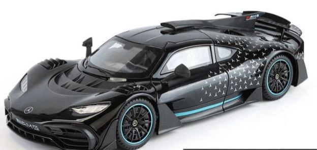 1:18 Mercedes-Benz AMG ONE Alloy Supercar Model, Light & Sound, 4-Wheel Shock Absorption, Multi-Open Doors & Adjustable Rear Wing, Diecast Car Ornament Toy for Boys   ZM9