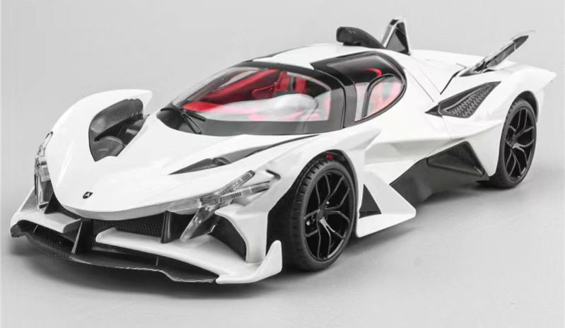 1:18 Apollo EVO Alloy Sports Car Model, Light & Sound, Pull Back Function, Shock Absorption, Multi-Open Doors Supercar Ornament Toy Car for Boys   ZM8