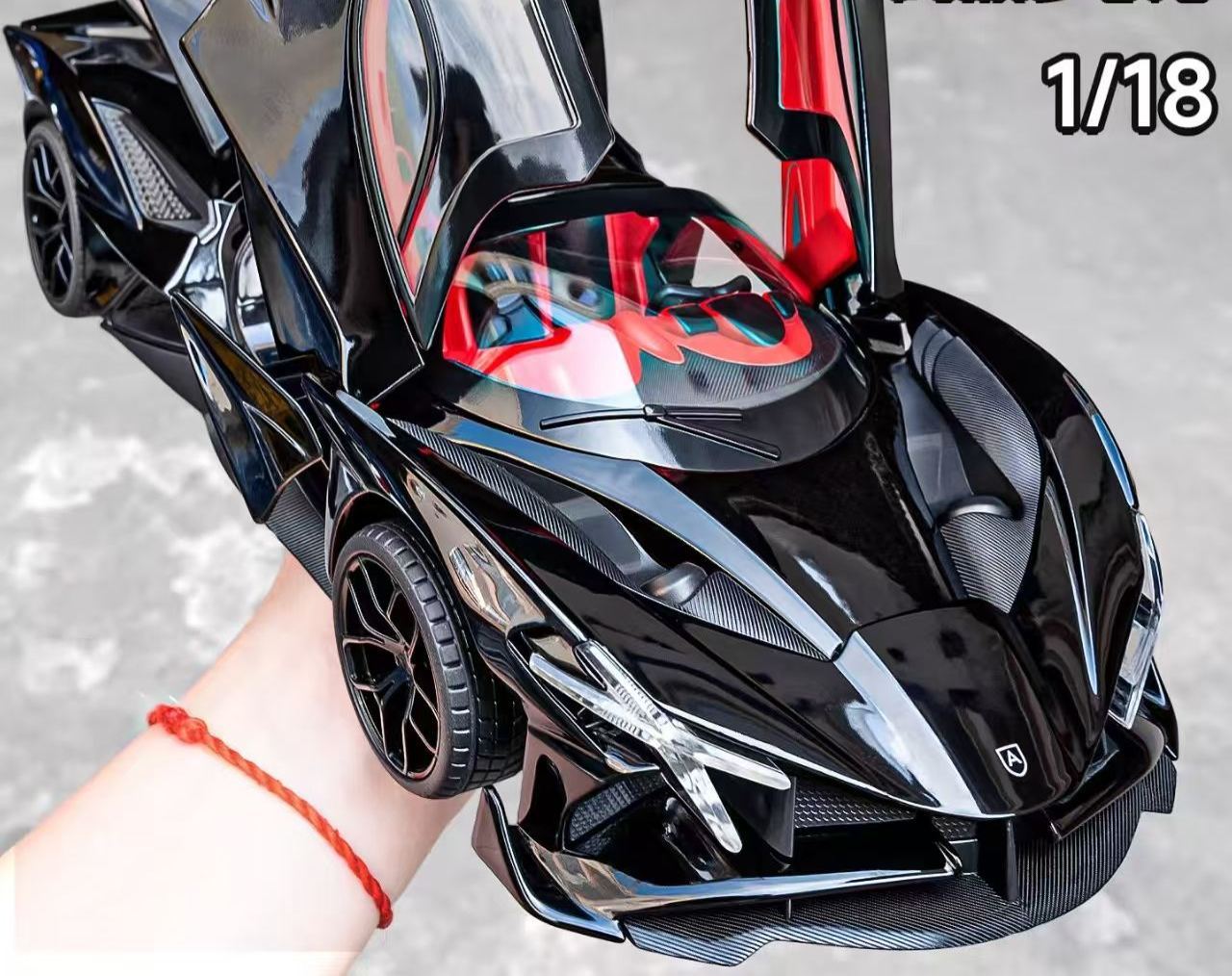 1:18 Apollo EVO Alloy Sports Car Model, Light & Sound, Pull Back Function, Shock Absorption, Multi-Open Doors Supercar Ornament Toy Car for Boys   ZM8