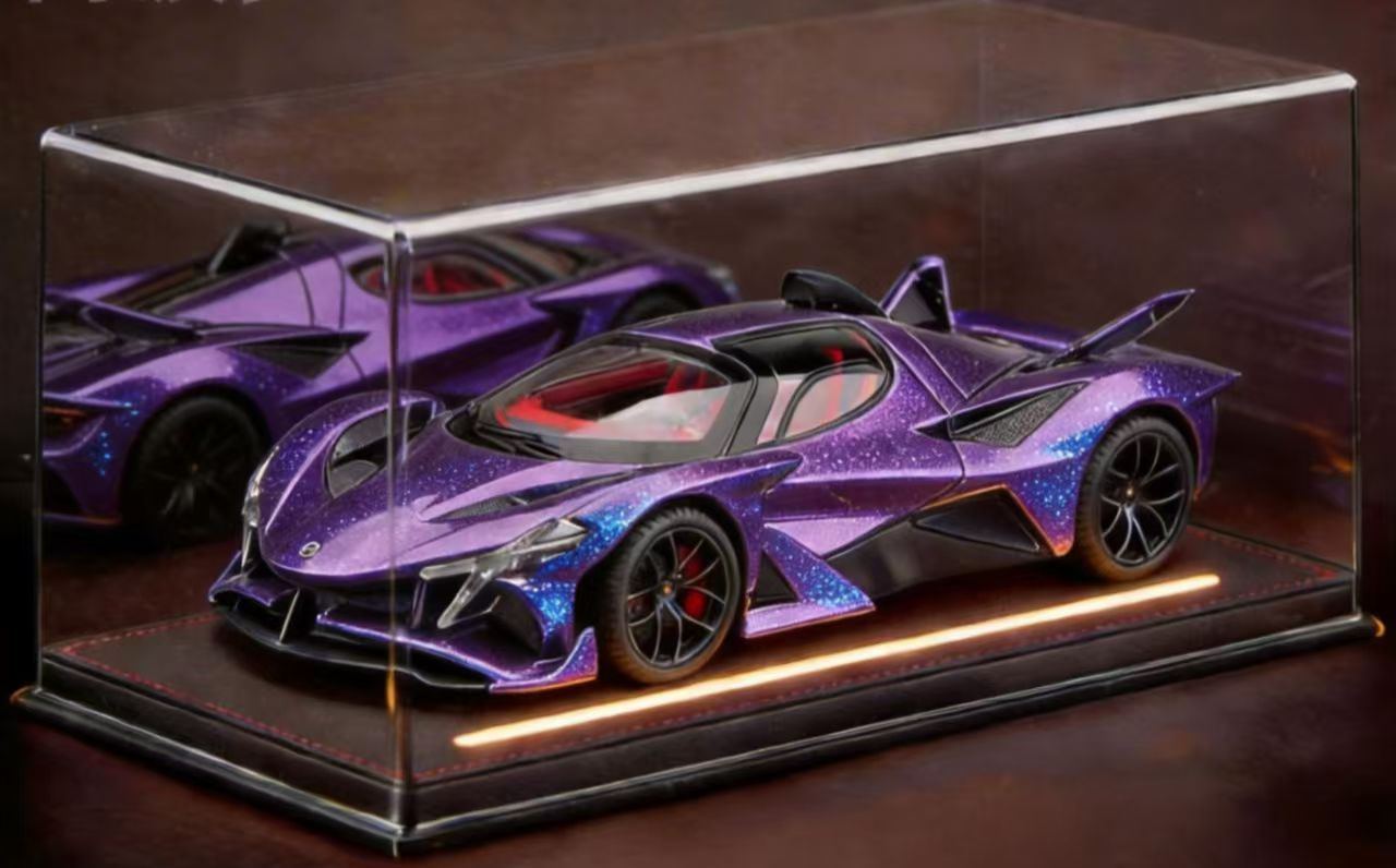 1:18 Apollo EVO Alloy Sports Car Model, Light & Sound, Pull Back Function, Shock Absorption, Multi-Open Doors Supercar Ornament Toy Car for Boys   ZM8