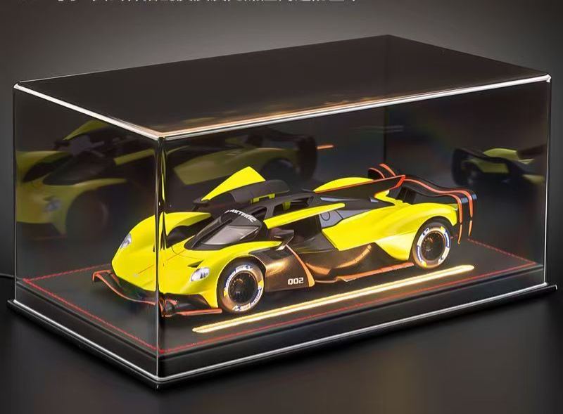  1:24 Aston Martin Valkyrie Alloy Car Model, Gull-wing Door with Light & Sound Pull Back Supercar Model, Collection Ornament Gift for Men  ZM6