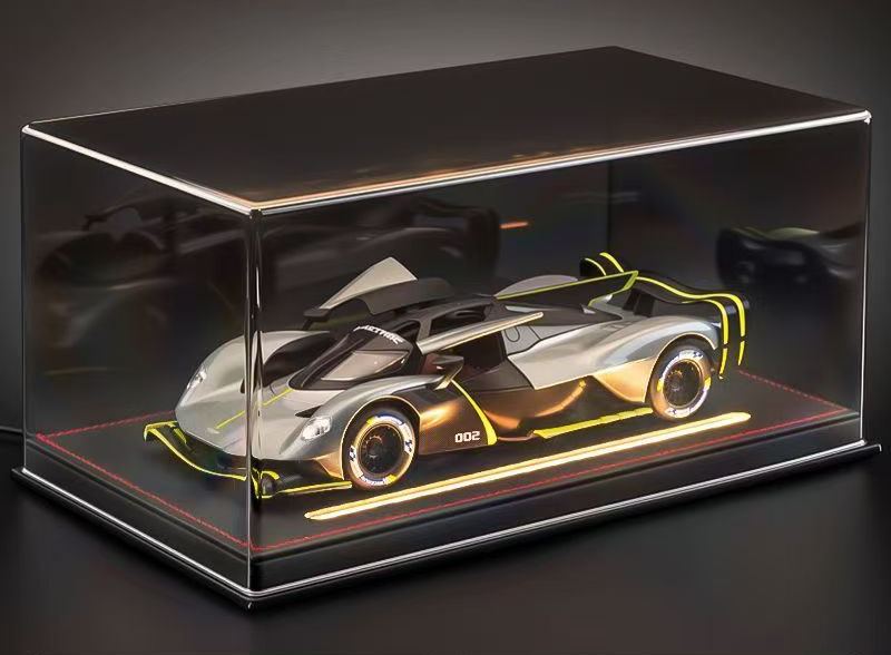 1:24 Aston Martin Valkyrie Alloy Car Model, Gull-wing Door with Light & Sound Pull Back Supercar Model, Collection Ornament Gift for Men  ZM6