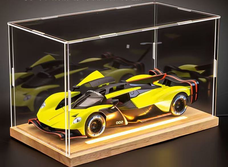  1:24 Aston Martin Valkyrie Alloy Car Model, Gull-wing Door with Light & Sound Pull Back Supercar Model, Collection Ornament Gift for Men  ZM6