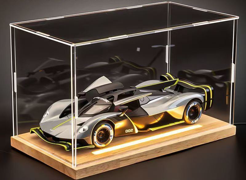  1:24 Aston Martin Valkyrie Alloy Car Model, Gull-wing Door with Light & Sound Pull Back Supercar Model, Collection Ornament Gift for Men  ZM6